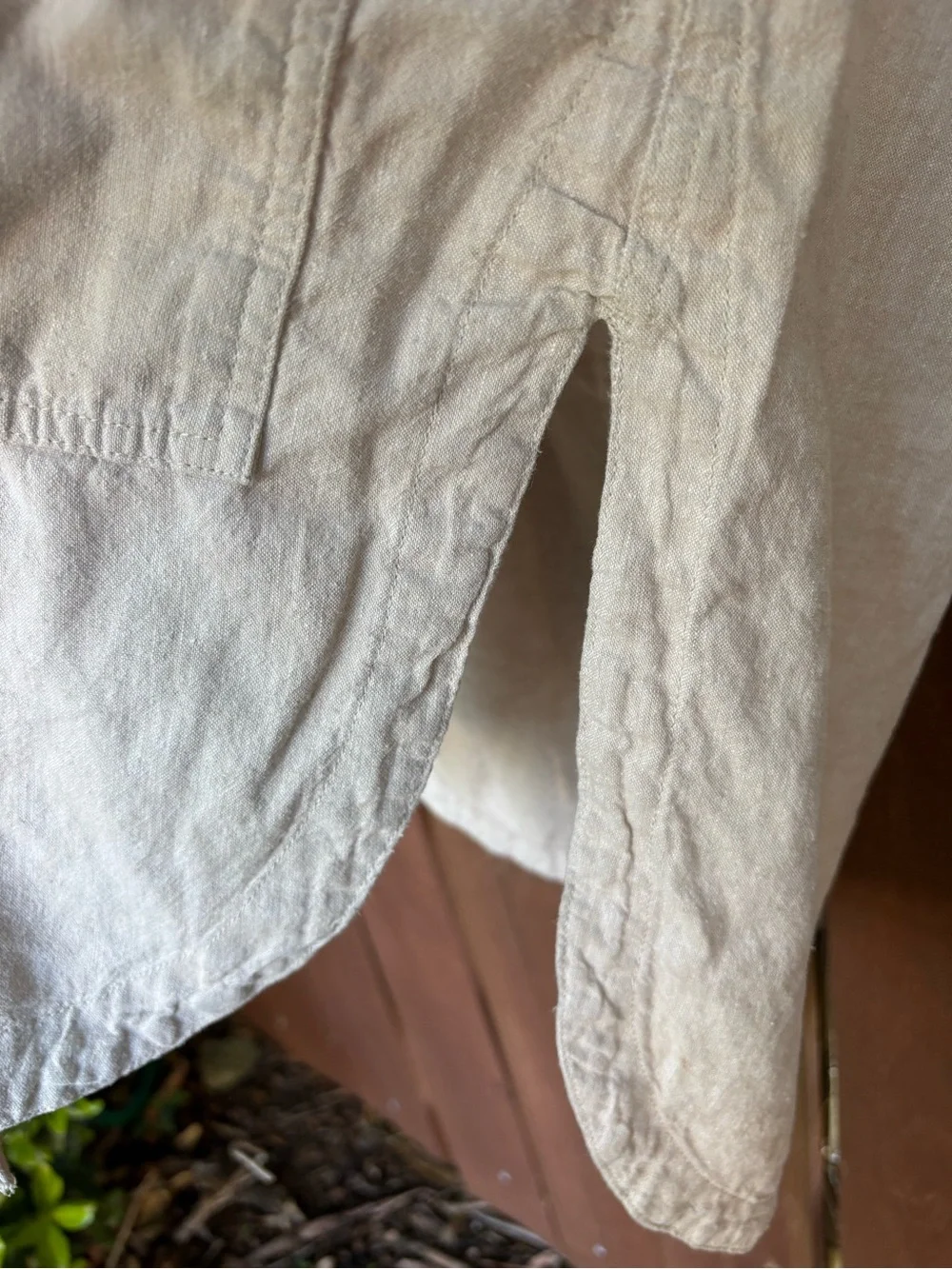 Duluth safari Organic Cotton resort Utility Shirt Dress Tunic Size Small Beige - Picture 3 of 5